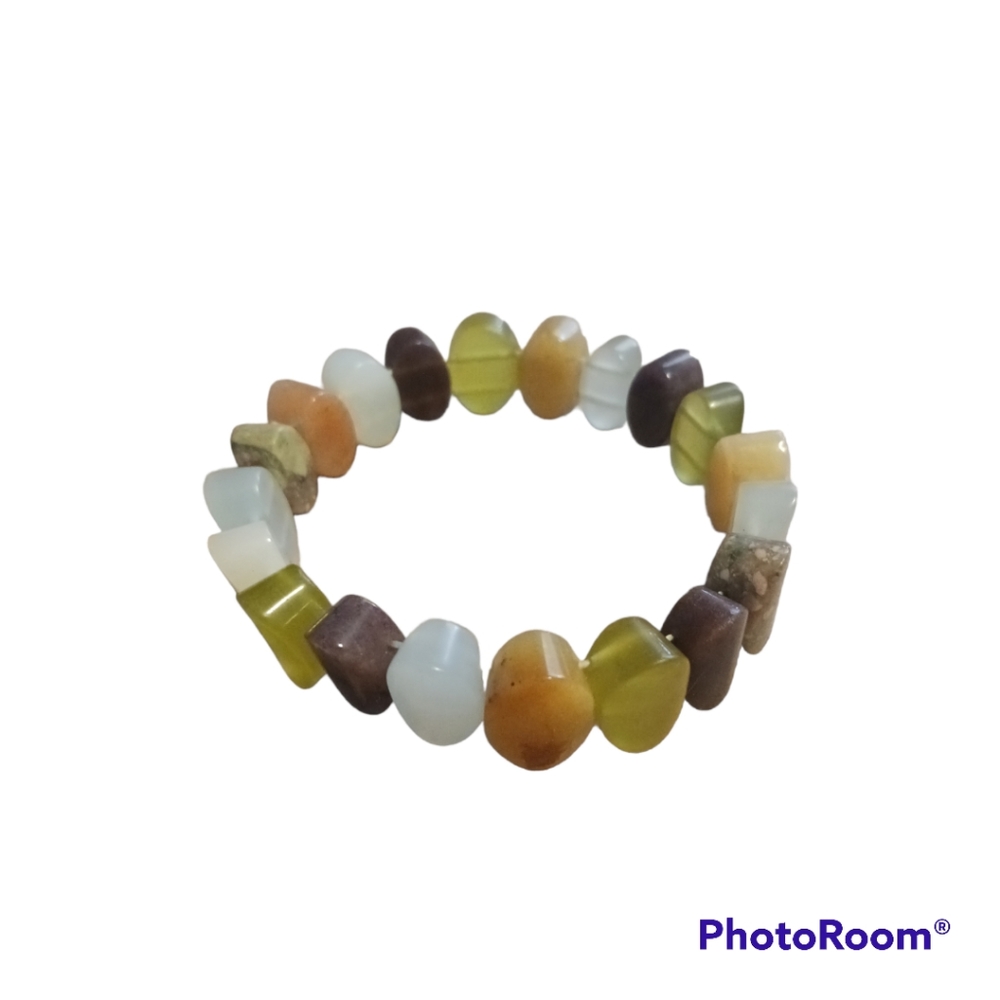 Multi Jade Double Drill Bracelet
